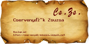 Cservenyák Zsuzsa névjegykártya